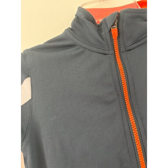 Under Armour Youth Medium Gray Full Zip Athletic Jacket With Orange Zipper/Logo - Picture 3 of 10